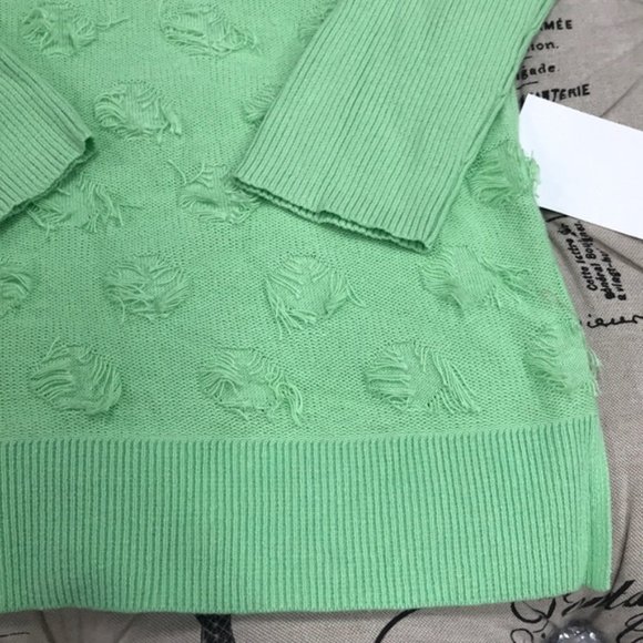 Vince Camuto Floating Fringe Dot V-Neck Sweater - Picture 5 of 7